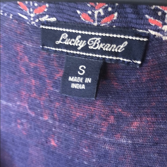 Lucky Brand Orange and Navy Patterned Tunic - Picture 4 of 6